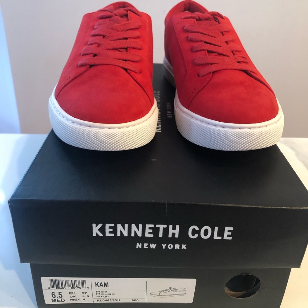 New Kenneth Cole New York Kam Sneaker. Women’s size 6.5 color red. Fabric suede.